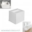 COSMIC-Meuble lavabo blanc mat 60x50x52cm-vasque moulée en "bathstone" avec siphon-719050531