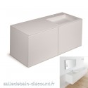 COSMIC-Meuble lavabo blanc mat 120x50x52cm-vasque moulée en "bathstone" avec siphon-719050534