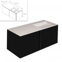 COSMIC-Meuble lavabo noir mat 120x50x52cm-vasque moulée en "bathstone" avec siphon-719060634